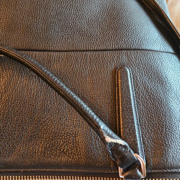 Spacious Coach NYC Borough Bag In Pebbled Black Leather - Ships next day - Picture 14 of 16